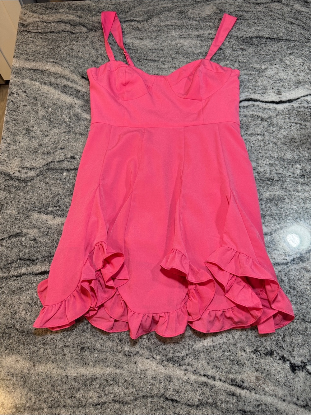 Hutch Pink Scallop Hem Fit and Flare Mini Dress - Picture 9 of 10